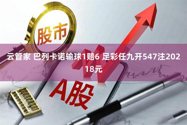 云管家 巴列卡诺输球1赔6 足彩任九开547注20218元