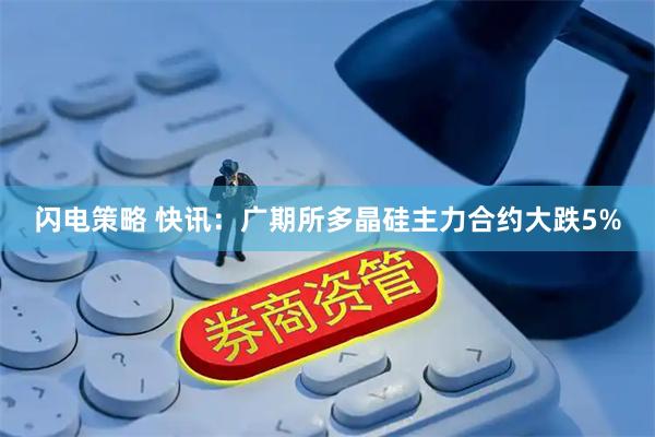 闪电策略 快讯：广期所多晶硅主力合约大跌5%